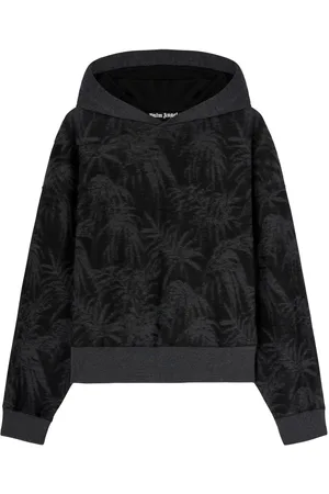 Palm Angels Felpa con logo curvo e cappuccio