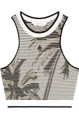 Palm Angels Top crop con effetto jacquard