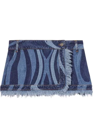 Puccini Gonna denim con stampa Marmo