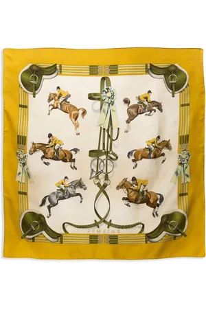 Hermès Foulard in seta Jumping by Philippe Ledoux 1975