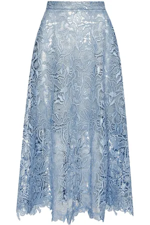 Oscar de la Renta Gonna midi Bellflower Guipure