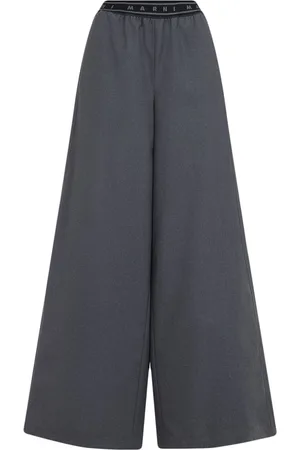 Marni Pantaloni in lana con banda logata