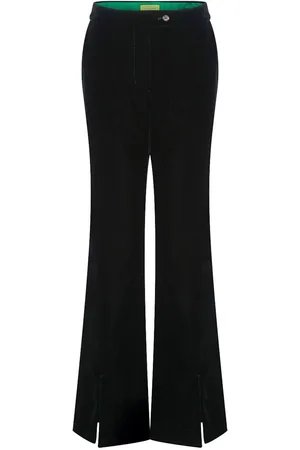 SHANGHAI TANG Pantaloni svasati in velluto x Chen Man