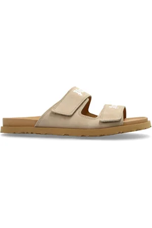 Palm Angels Sandali slides in pelle con stampa