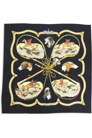 Hermès Foulard in seta Le Laisser Courre by J de Fougerolle 1979
