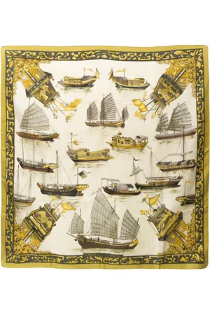 Hermès Foulard in seta Jonques et Sampans by F. de la Perriere 1966