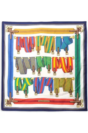 Hermès Foulard in seta Les Sangles by J.Metz anni 