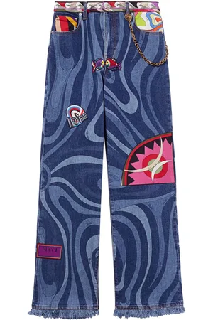 Puccini Jeans con stampa Marmo