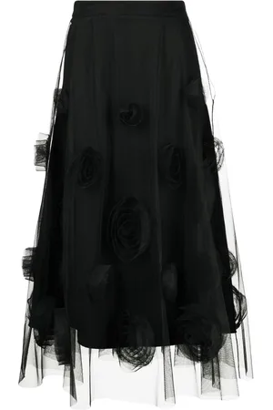 Viktor & Rolf Gonna midi in tulle con applicazione a fiori