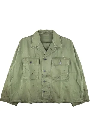 READYMADE Giacca-camicia con motivo a spina di pesce