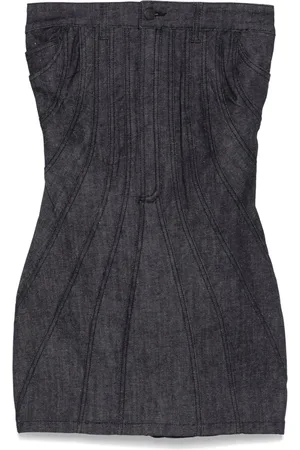 MUGLER Abito corto denim senza spalline