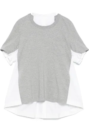 SACAI T-shirt con inserti a contrasto