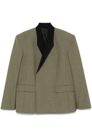 MUGLER Blazer con revers a contrasto