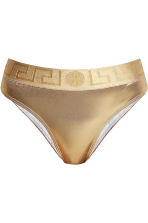 VERSACE Slip bikini con effetto metallizzato