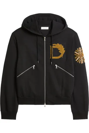 DRIES VAN NOTEN Felpa oversize con cappuccio e ricamo
