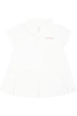 OFF-WHITE Abito in cotone con gonna plissettata