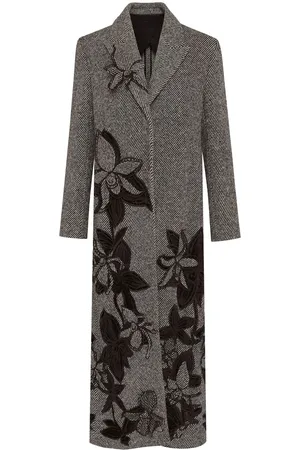 Oscar de la Renta Cappotto Orchid con ricamo