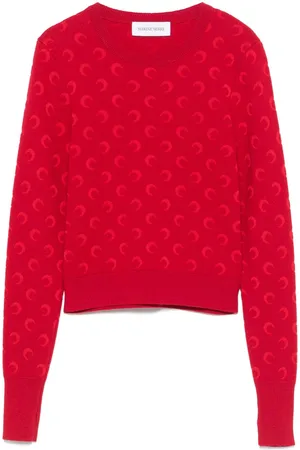Marine Serre Maglione con motivo Moon jacquard