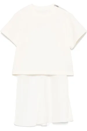 SACAI T-shirt con inserti a contrasto