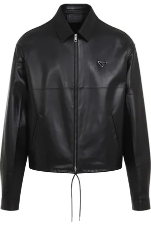 Prada Giacca in pelle con logo
