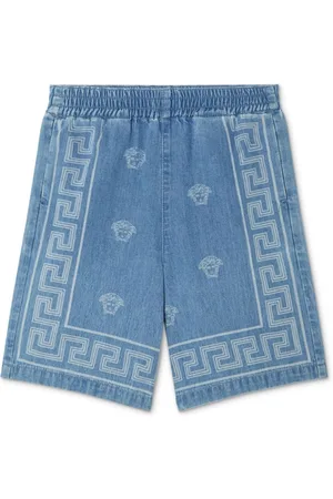 VERSACE Shorts denim Medusa Bandana