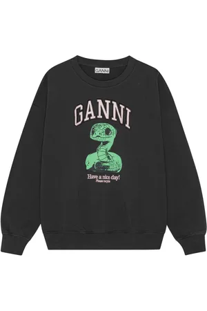 Ganni Felpa con stampa logo