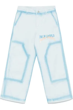 Palm Angels Jeans dritti con effetto vernice