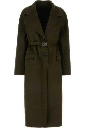 Salvatore Ferragamo Cappotto Olive in misto lana
