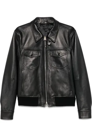 Tom Ford Giacca in pelle con pannelli a contrasto