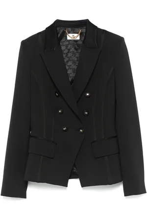 Elisabetta Franchi Blazer in crêpe con dettaglio satinato