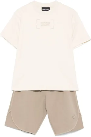 Emporio Armani Set con shorts e logo ricamato