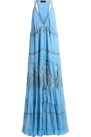 Etro Abito in seta con ricamo a fiori