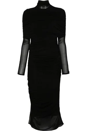 MUGLER Abito midi con ruches