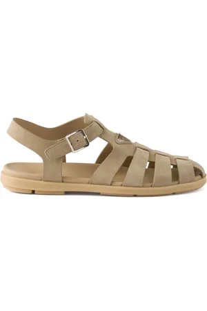 Prada Sandali fisherman in pelle scamosciata