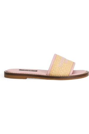 Dolce & Gabbana Sandali slides con logo ricamato