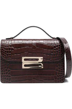 Victoria Beckham Borsa a spalla con design goffrato effetto coccodrillo