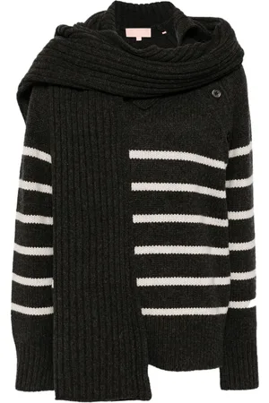 A Bathing Ape Maglione a righe con dettaglio sciarpa