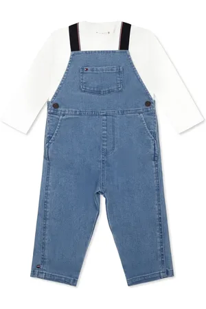 Tommy Hilfiger Salopette denim con inserti a contrasto