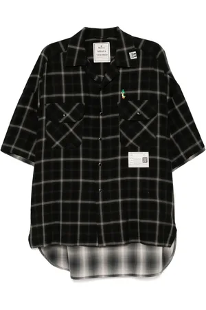 Maison Mihara Yasuhiro Camicia a quadri con design a doppio strato