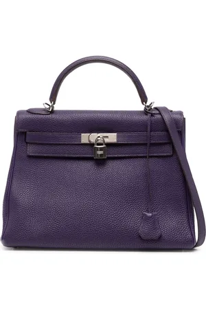 Hermès Borsa tote Kelly 32 Retourne Iris PHW