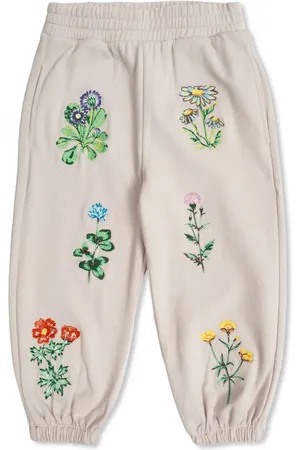 Stella McCartney Pantaloni con ricamo a fiori