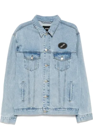 We11 Done Giacca denim con applicazione