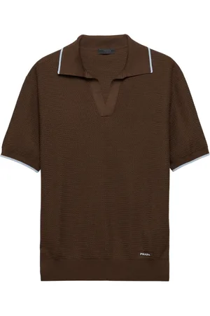 Prada Polo in cotone con ricamo logo