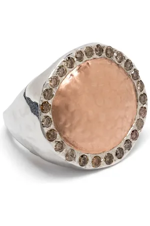 ROSA MARIA Anello a sigillo in sterling con diamanti