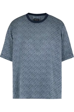 Giorgio Armani T-shirt in seta con stampa chevron