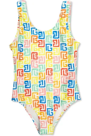 Balmain Costume da bagno con stampa Greca