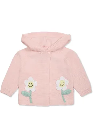 Stella McCartney Felpa in maglia con cappuccio e applicazione floreale