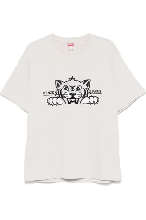 Kenzo T-shirt Happy Tiger con ricamo
