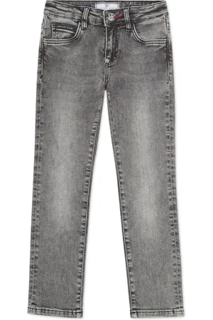Philipp Plein Jeans dritti con applicazione