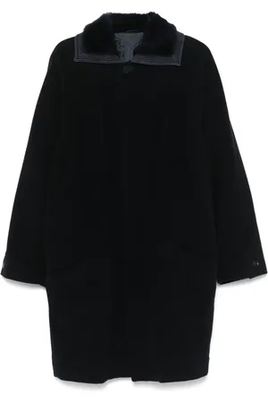 VERSACE Cappotto con collo in shearling anni 